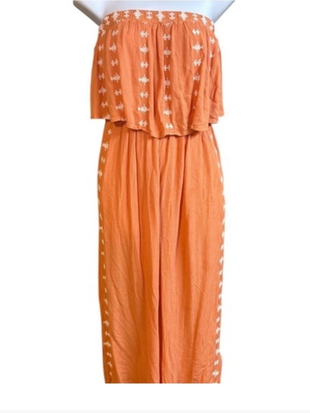 Beautiful Sincerely Jules Women’s Orange Jumpsuit w/ Embroidery Medium